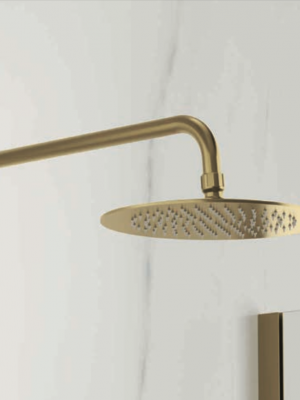 Tête de douche Ronde en Acier Inox Or