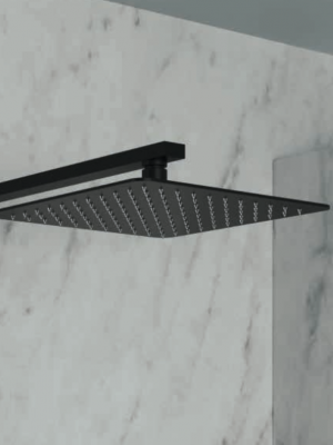 Tête de douche Carré en Acier Inox Noir