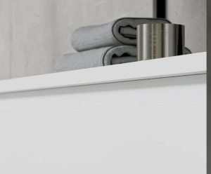 Meuble Panama 1 tiroir Blanc brillant avec vasque intégrée en céramique blanc