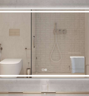 Miroir rétro éclairé LED 120x80cm