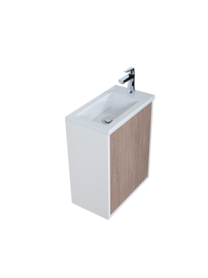 Meuble lave-mains Rio - Chêne et Blanc Mat