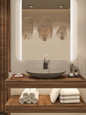 Miroir rétro éclairé LED 80 cm - 3
