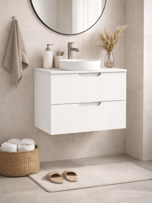 Meuble Miami avec 2 tiroirs Blanc 60 cm