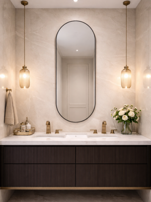 Miroir plein pied arrondi