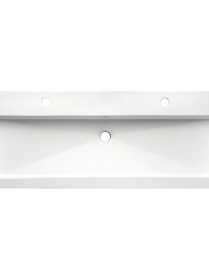 Vasque Cléo Vasque 100cm 2 Robinetteries - Blanc Brillant
