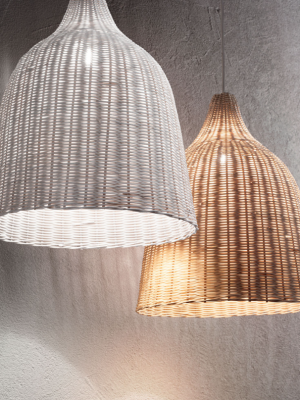 Suspension rotin blanche