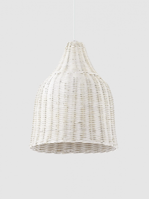 Suspension rotin blanche