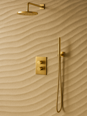 Colonne de douche Encastré Aurora Or brossé