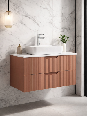 Meuble Miami avec 2 tiroirs Terracotta 100 cm