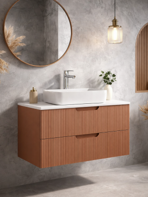 Meuble Miami avec 2 tiroirs Terracotta 100 cm