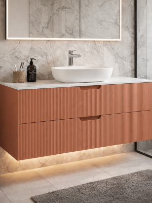 Meuble Miami avec 2 tiroirs Terracotta 120 cm