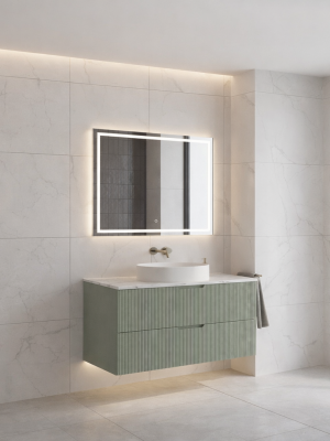 Meuble Miami avec 2 tiroirs Vert sauge 100 cm