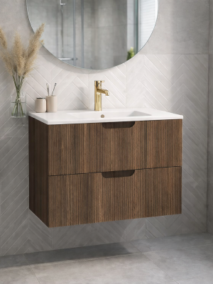 Meuble Miami avec 2 tiroirs Noyer Tonka 60 cm