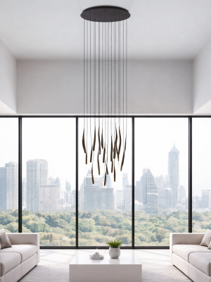 Suspension Méro XL noir mat et or