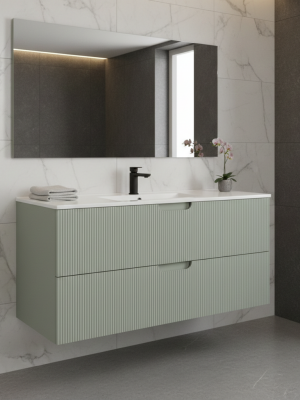 Meuble Miami avec 2 tiroirs Vert sauge 120 cm