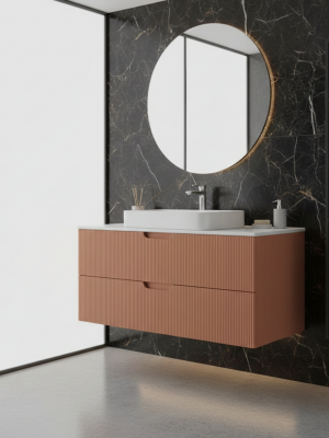 Meuble Miami avec 2 tiroirs Terracotta 120 cm