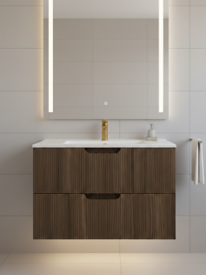 Meuble Miami avec 2 tiroirs Noyer Tonka 60 cm