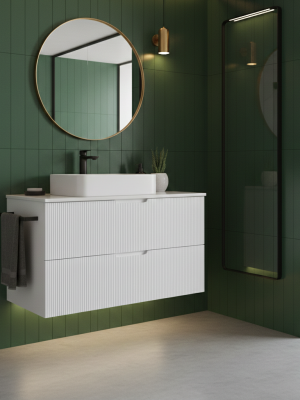 Meuble Miami avec 2 tiroirs Blanc 100