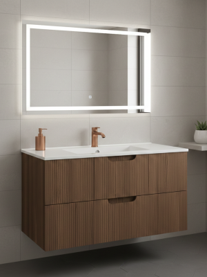 Meuble Miami avec 2 tiroirs Noyer Tonka 100 cm