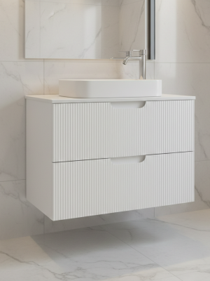 Meuble Miami avec 2 tiroirs Blanc 80 cm