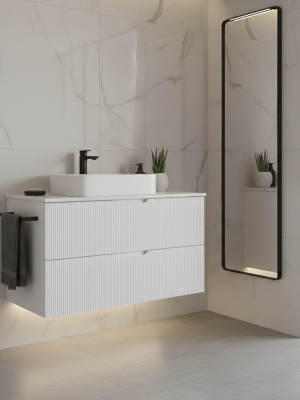 Meuble Miami avec 2 tiroirs Blanc 100