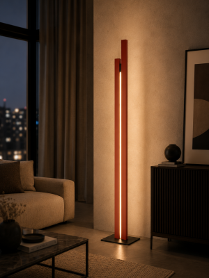 Lampadaire Nathan Rosé gold